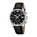 Festina Men'S Silver Timeless Chronograph Leather Watch Bracelet