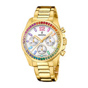 Festina women's rainbow pink steel watch