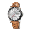 Festina men's silver titanium leather watch bracelet