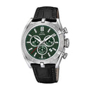 Jaguar men's black leather watch bracelet
