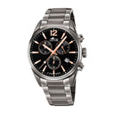 Lotus men's black chrono 316l stainless steel watch bracelet