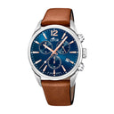 Lotus men's blue chrono leather watch bracelet