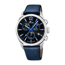 Lotus men's blue chrono leather watch bracelet