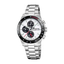 Lotus men's white chrono stainless steel watch bracelet
