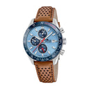 Lotus men's white chrono leather watch bracelet