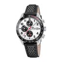 Lotus men's white chrono leather watch bracelet