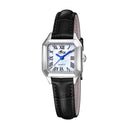 Lotus old money women's watch with white dial and black leather strap