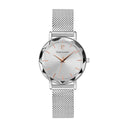MULTIPLES Ladies Watch White Dial White Leather Strap