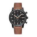CRITERIUM Men's Watch Blue Dial Brown Leather Strap