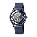 Festina skeleton men's blue stainless steel watch bracelet