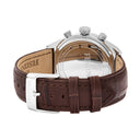 Festina Men'S Silver Timeless Chronograph Leather Watch Bracelet
