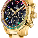 Festina women's rainbow pink steel watch