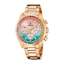 Festina rainbow watch  black with steel strap, women's.