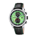 Festina men's green timeless chronograph leather watch bracelet