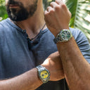 Festina men's watch bullhead green with steel bracelet