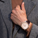 Jaguar men's silver acamar leather watch bracelet