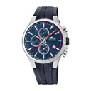 Lotus men's blue lotus color rubber watch bracelet