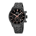 Lotus men's black chrono stainless steel watch bracelet