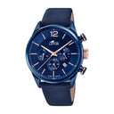 Lotus men's blue chrono leather watch bracelet