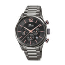 Lotus men's black chrono stainless steel watch bracelet