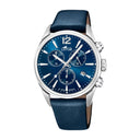Lotus men's blue chrono leather watch bracelet