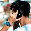 Lotus men's blue connected stainless steel