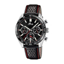 Lotus men's black leather watch bracelet