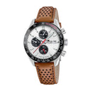 Lotus men's white chrono leather watch bracelet