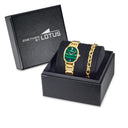 Lotus 2gether women’s watch  with green dial and steel bracelet