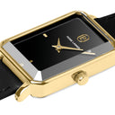 ARIANE Doré Ladies Watch Black Dial Black Leather Strap 12 MM