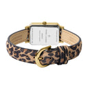 ARIANE GOLD Ladies Watch Black Dial Leopard Leather Strap 12 MM