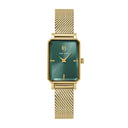 ARIANE Doré Ladies Watch Green Dial Gold Milanese Steel Bracelet 12 MM