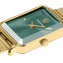 ARIANE Doré Ladies Watch Green Dial Gold Milanese Steel Bracelet 12 MM