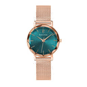 MULTIPLES Women's Watch Pink-gold Dial Green Milanese Steel Bracelet Pink-gold 14 MM