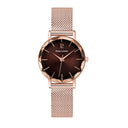 MULTIPLES Women's Watch Gold-Pink Chocolate Dial Gold-Pink Milanese Steel Bracelet 14 MM