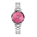 MULTIPLES Silver Ladies Watch Pink Dial Silver Steel Strap 14 MM