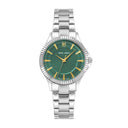 METROPOLITAIN Silver Ladies Watch Green Dial Silver Steel Strap 16 MM