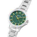 METROPOLITAIN Silver Ladies Watch Green Dial Silver Steel Strap 16 MM