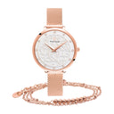 EOLIA Women's Watch Grey Dial Milanese Steel Bracelet Pink Gold