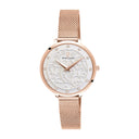 EOLIA Women's Watch Grey Dial Milanese Steel Bracelet Pink Gold