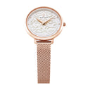 EOLIA Women's Watch Grey Dial Milanese Steel Bracelet Pink Gold