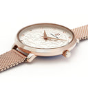 EOLIA Women's Watch Grey Dial Milanese Steel Bracelet Pink Gold