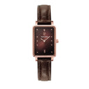 ARIANE Women's Watch Gold-Pink Chocolate Dial Chocolate Leather Strap 12 MM