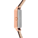 ARIANE Women's Watch Gold-Pink Chocolate Dial Chocolate Leather Strap 12 MM