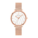 BETTY Women's Watch White Dial Milanese Gold-Pink Steel Bracelet