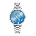 TALLIA Silver Ladies Watch Blue Dial Silver Steel Strap 16 MM