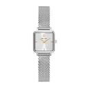 LEONOR Silver Ladies Watch Silver Dial Silver Milanese Steel Bracelet 12 MM