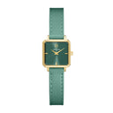 LEONOR GOLD Ladies Watch Green Dial Green Leather Strap 12 MM