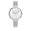 COEUR BATTANT Silver Ladies Watch White Dial Silver Milanese Steel Bracelet 12 MM