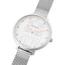 COEUR BATTANT Silver Ladies Watch White Dial Silver Milanese Steel Bracelet 12 MM